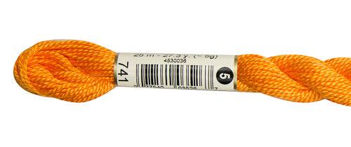 DMC Pearl Cotton Skeins Size 5 / 741 MD Tangerine