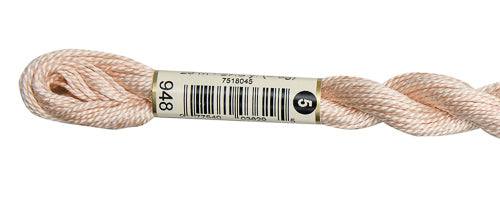 DMC Pearl Cotton Skeins Size 5 / 948 V LT Peach