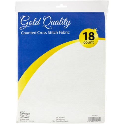 Design Works Gold Quality Aida Counted Cross Stitch Fabric, 18 count
