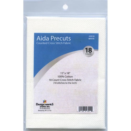 Design Works Gold Quality Aida Counted Cross Stitch Fabric, 18 count
