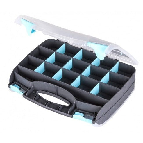 Quick View Box with Removable Dividers Double Aqua 12-1/2in