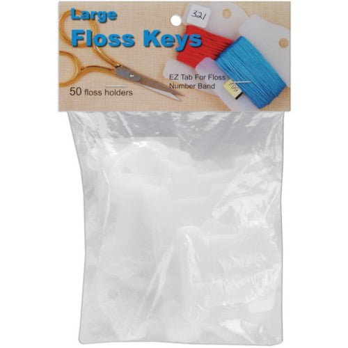 Large Floss Keys - pack of 50 Bobbins and Stickers