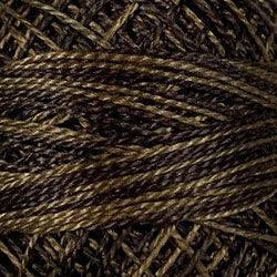 Valdani Variegated Pearl Cotton Ball Size 12 - 109yd / O548 Blackened Khaki Brown