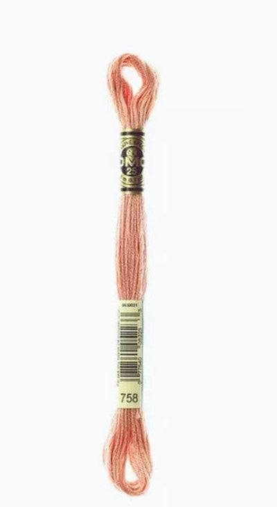DMC 6 Strand Cotton Embroidery Floss / 758 V LT Terra Cotta