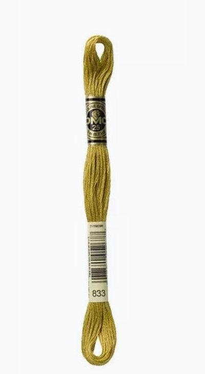 DMC 6 Strand Cotton Embroidery Floss / 833 LT Golden Olive