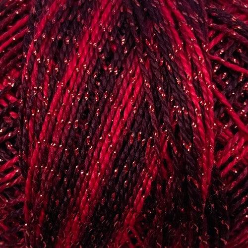Valdani Sparkle Pearl Cotton - Size 12 / C709 Sparkly Garnet
