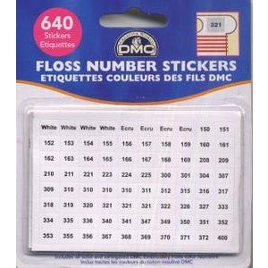 DMC Floss Numbers Sticker Pack