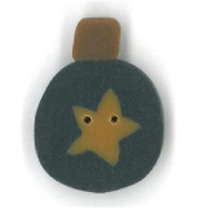 Primitive Blue Ornament Button