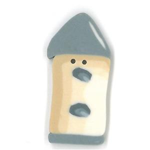 Blue Roof Birdhouse Button