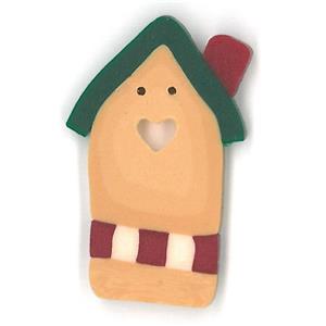 Holiday Birdhouse Button