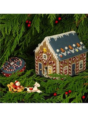 Gingerbread Candy Cane Cottage Pattern