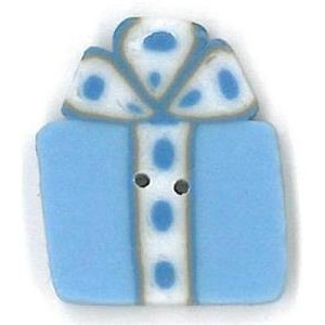 Small Baby Blue Gift Button