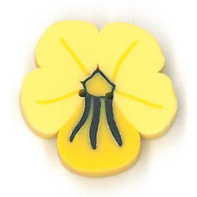 Small Yellow Pansy Button