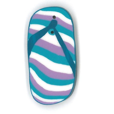 Teal Flip Flops Button