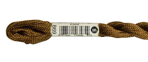 DMC Pearl Cotton Skeins Size 5 / 869 V DK Hazelnut Brown