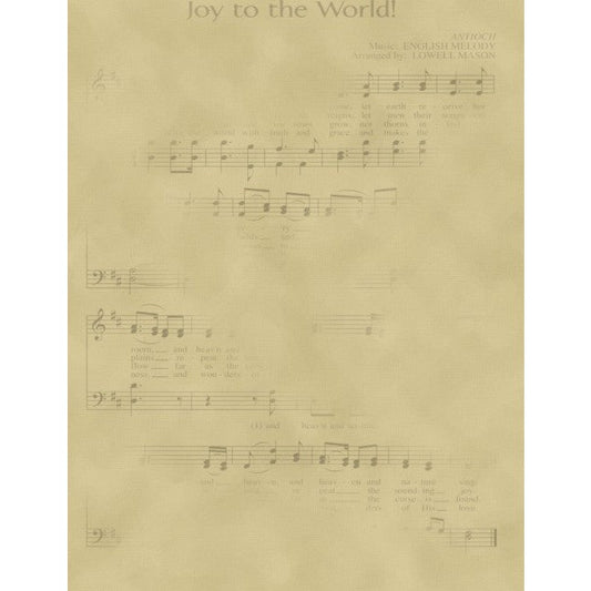 28ct Joy to the World Sheet Music Printed Linen