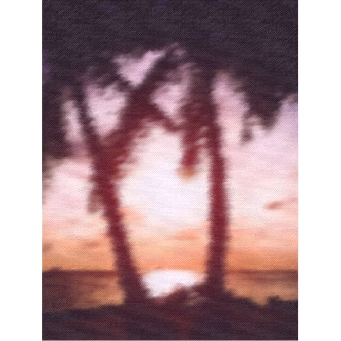 28ct Pink Ocean Sunset Printed Linen