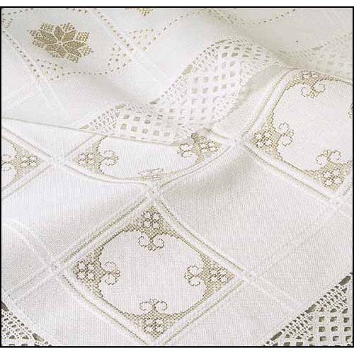 Anne Cloth Afghan - 18 ct - white cotton