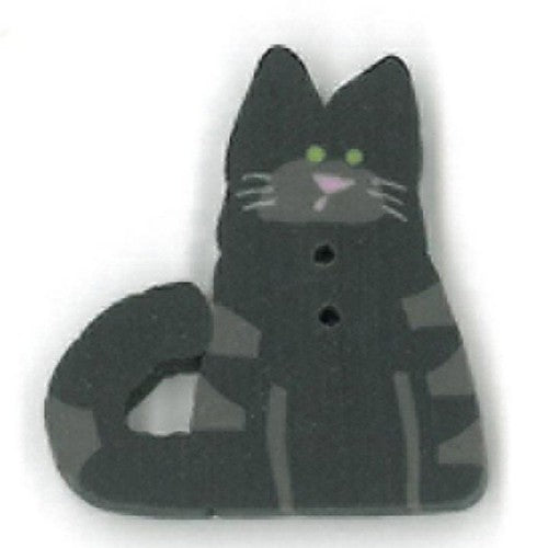 Small Black Cat Button