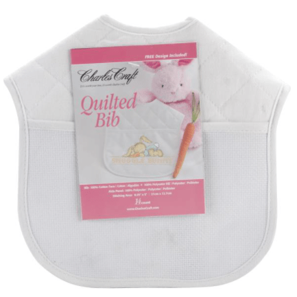 Charles Craft Quilted Baby Bib 14 Count 9 x 9