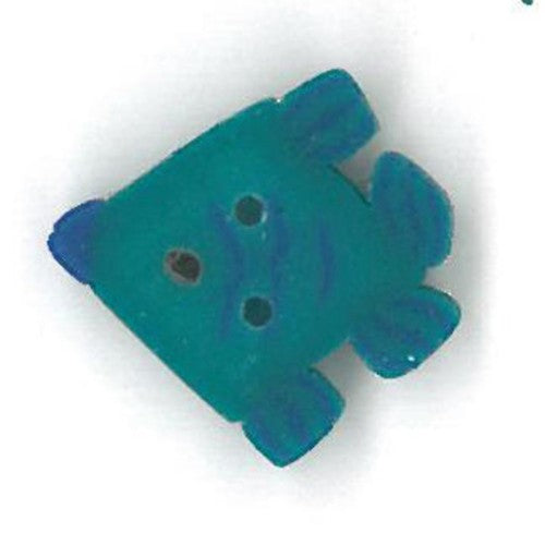 Small Teal Fish Button