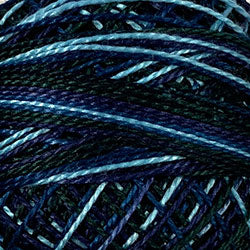 Valdani Variegated Pearl Cotton Ball Size 12 - 109yd / M58 Midnight Sea