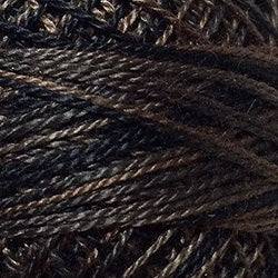 Valdani Variegated Pearl Cotton Ball Size 12 - 109yd / O501 Ebony Almond