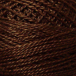 Valdani Solid Pearl Cotton Ball Size 12 - 109yd / 1645 Red Brown Dark