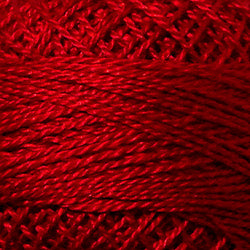 Valdani Solid Pearl Cotton Ball Size 12 - 109yd / 1333 Christmassy Red