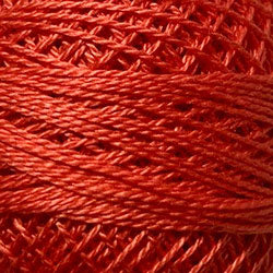 Valdani Solid Pearl Cotton Ball Size 12 - 109yd / 65 Orange Red