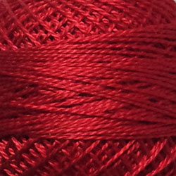 Valdani Solid Pearl Cotton Ball Size 12 - 109yd / 76 Christmas Red