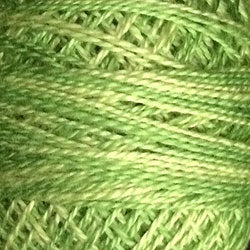 Valdani Variegated Pearl Cotton Ball Size 8 - 73yd / O19 Spring Greens