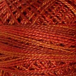 Valdani Variegated Pearl Cotton Ball Size 8 - 73yd / O510 Terracotta Twist