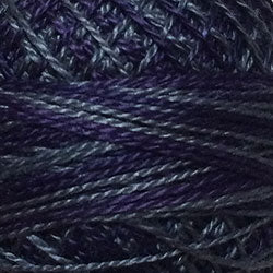 Valdani Variegated Pearl Cotton Ball Size 8 - 73yd / O583 Dark Periwinkle