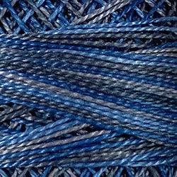 Valdani Variegated Pearl Cotton Ball Size 12 - 109yd / M46 Denim Light