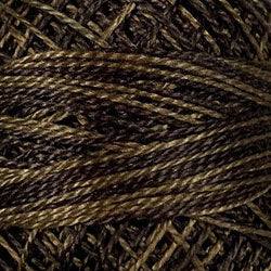 Valdani Variegated Pearl Cotton Ball Size 5 - 46yd / O548 Blackened Khaki Brown