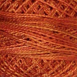 Valdani Variegated Pearl Cotton Ball Size 5 - 46yd / P6 Rusted Orange