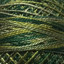 Valdani Variegated Pearl Cotton Ball Size 5 - 46yd / M19 Olives