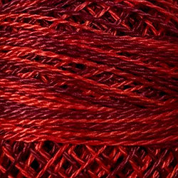 Valdani Variegated Pearl Cotton Ball Size 12 - 109yd / M43 Vibrant Reds