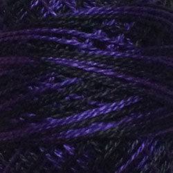 Valdani Variegated Pearl Cotton Ball Size 12 - 109yd / M92 Black & Indigo