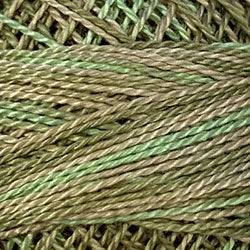 Valdani Variegated Pearl Cotton Ball Size 5 - 46yd / O559 Watery Weed