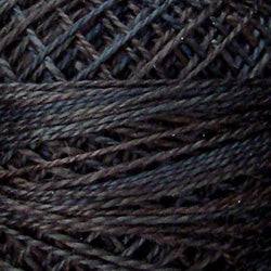 Valdani Variegated Pearl Cotton Ball Size 12 - 109yd / O511 Black Sea