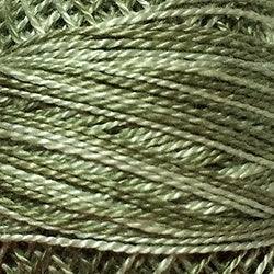 Valdani Variegated Pearl Cotton Ball Size 12 - 109yd / O579 Faded Olive