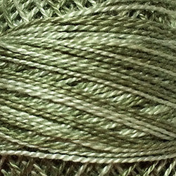 Valdani Variegated Pearl Cotton Ball Size 8 - 73yd / O579 Faded Olive