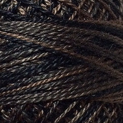 Valdani Variegated Pearl Cotton Ball Size 8 - 73yd / O501 Ebony Almond