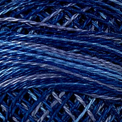 Valdani Variegated Pearl Cotton Ball Size 8 - 73yd / M5 Denim Blues