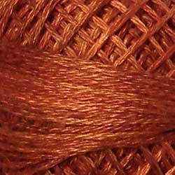 Valdani Variegated 3 Strand Ball Cotton Floss - 30yd / P6 Rusted Orange