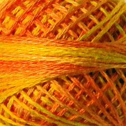 Valdani Variegated 3 Strand Ball Cotton Floss - 30yd / V1 Orange Blossom