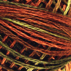 Valdani Variegated 3 Strand Ball Cotton Floss - 30yd / M78 Copper Leaf