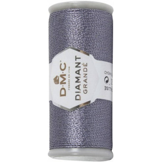 DMC Diamant Metallic Thread 38.2yd / D317 Anthracite Grey